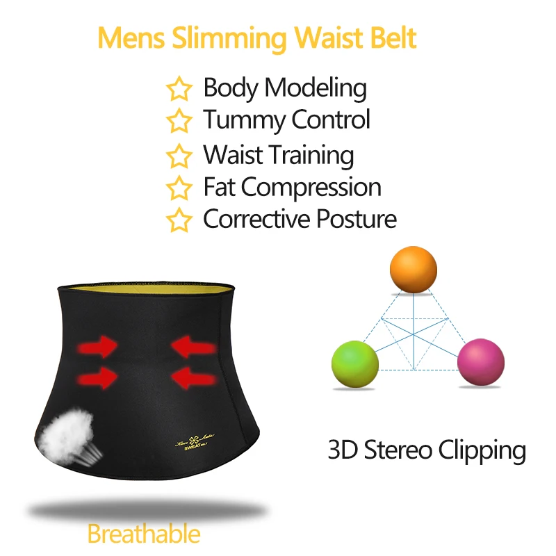 Пояс триммер мужской из неопрена для похудения и похудения|Корректирующее белье|