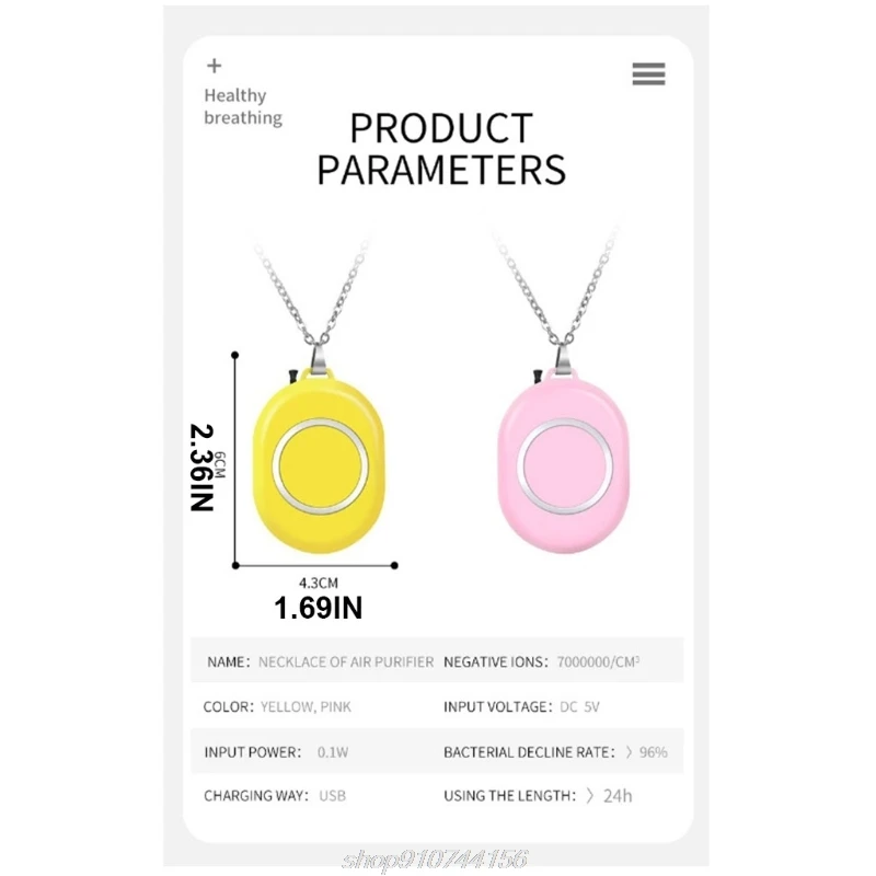 

Mini Personal Wearable Air Purifier Necklace Portable USB Negative Ion Generator Low Noise Cleaner O30 20 Dropshipping