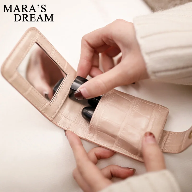 Косметичка для губной помады с зеркалом дорожный мешок органайзер из