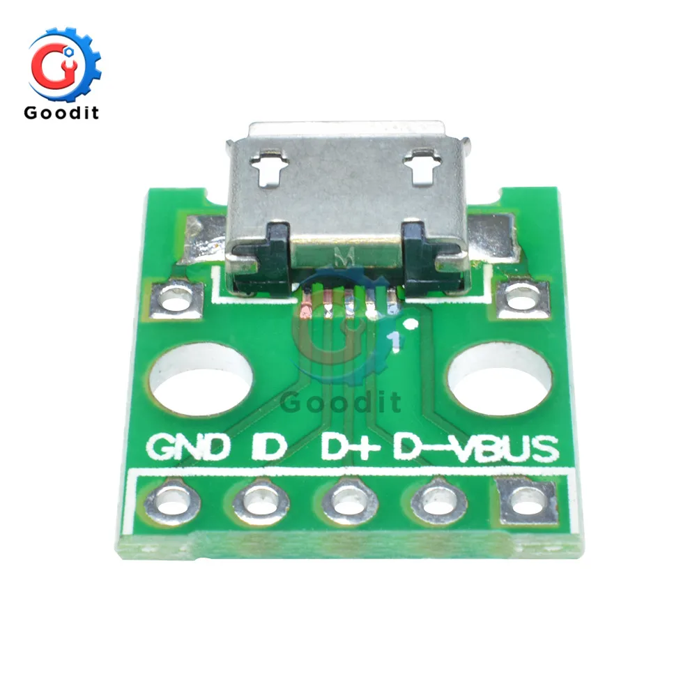 5 шт. MICRO USB к DIP адаптер 5pin гнездовой разъем b Тип PCB конвертер макетная плата USB-01