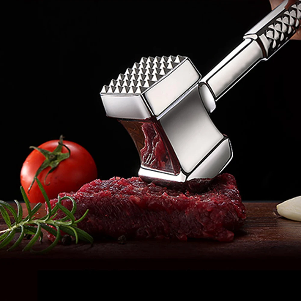 

Meat Tenderizer Mallet Hammer Double-sided Loose Meat Hammer Kitchen Tool Beef Pork Steak Tenderizer with Anti-slipped Handle