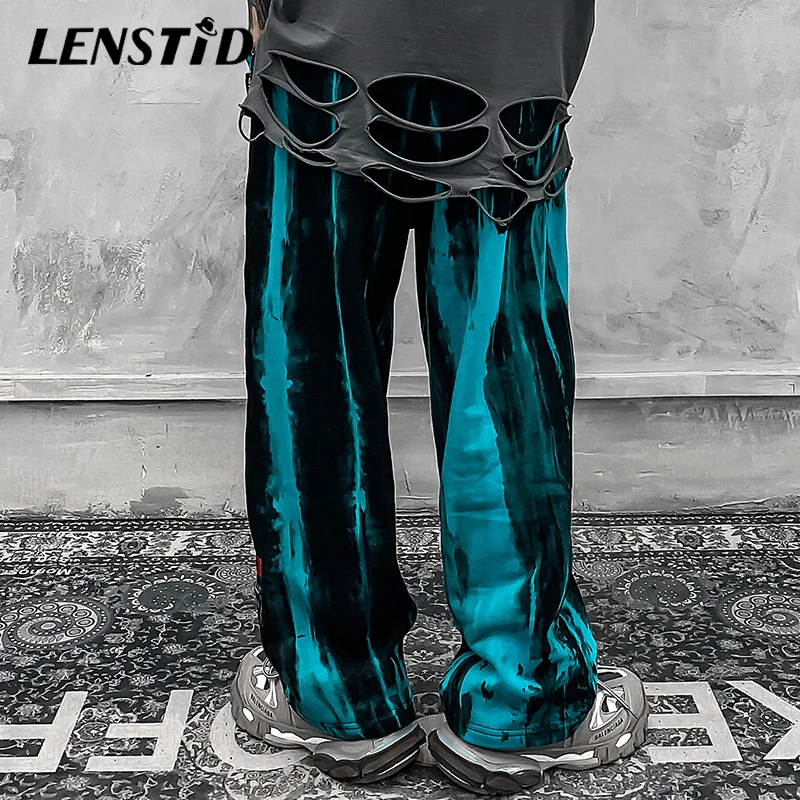 LENSTID High Street Darkness потертые с дырками в Вертикальную Полоску галстуком крашеным