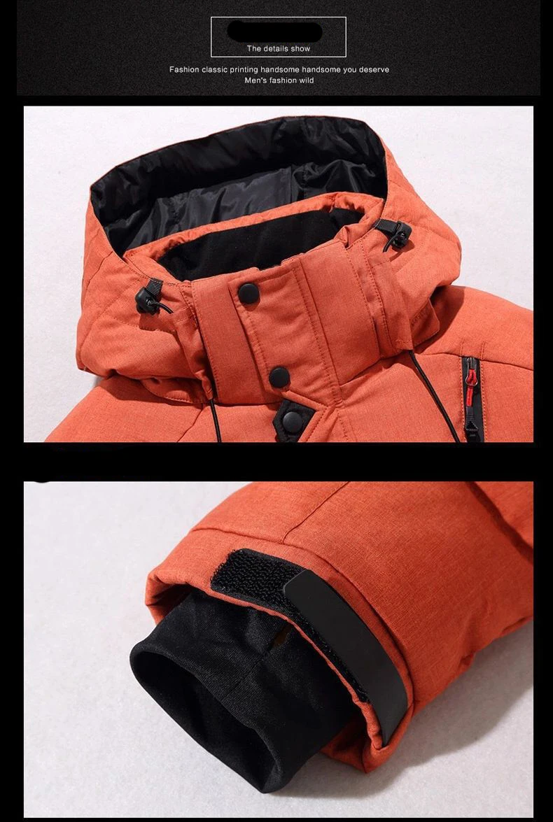White Duck Down Jacket Men Parka Winter Thicken Puffer Coats Hooded Padded Windbreakers Male Outerwear Anorak Plus Size M-4XL