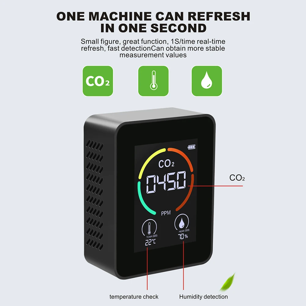 

LCD Digital CO2 Meter Temperature Humidity Sensor Tester Carbon Dioxide Detector TVOC Formaldehyde HCHO Detector dropshipping#38