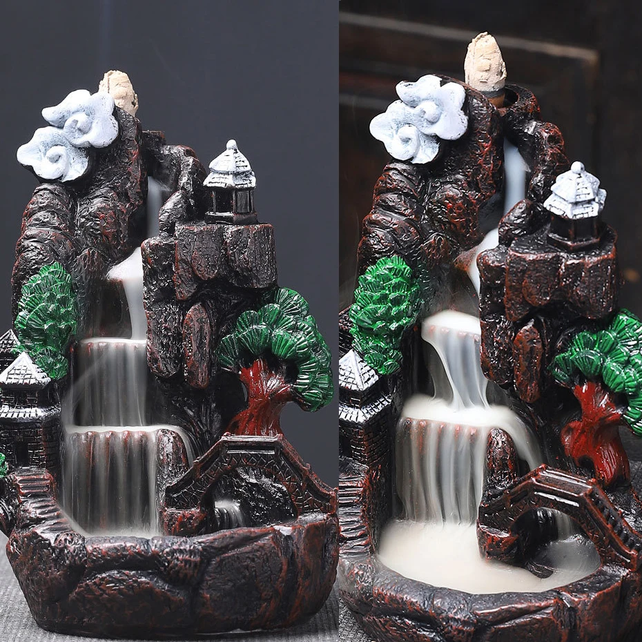 

Mountains River Waterfall Backflow Incense Burner Censer Meditation Crafts Temple Home Room Decoration Gifts Zen Ornaments Home
