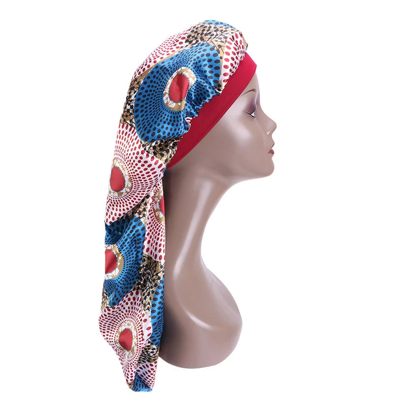 Мужские шапочки для сна Модный цветочный головной убор Шапки Длинные атласные