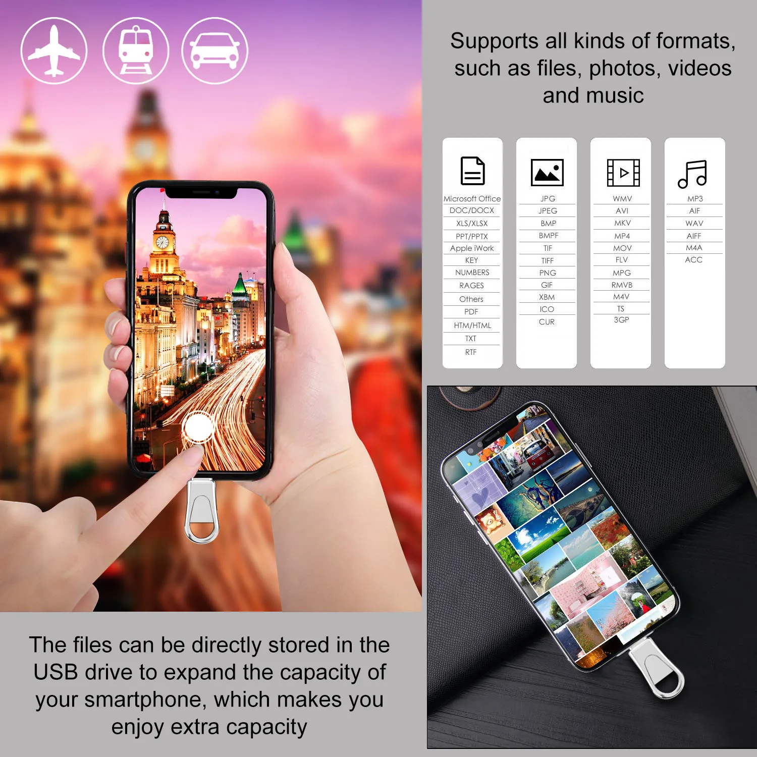 Clé USB,Mini clé usb 3.0 OTG Type C étanche 2 en 1,support à mémoire ...