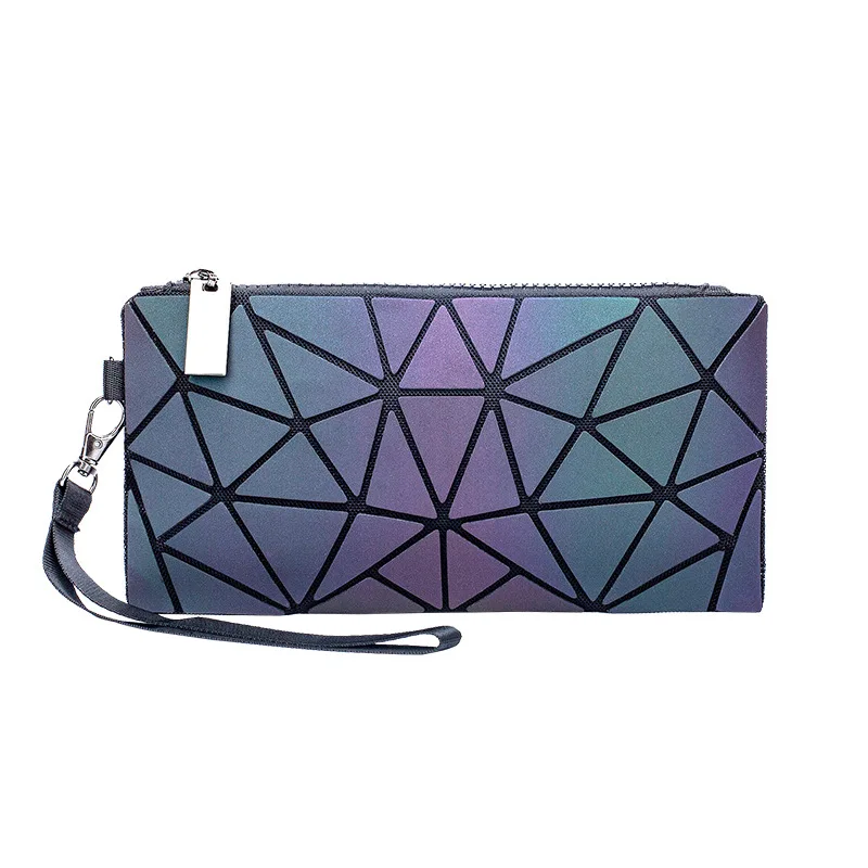 

New long ladies wallet multi-card luminous geometric wallet large-capacity creative clutch bag European and American wallet