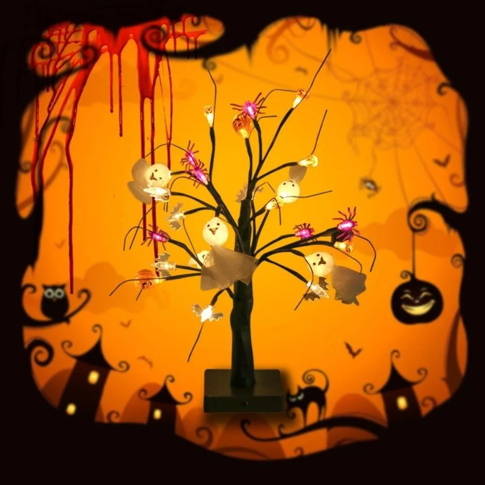 

Светодиодный креативный светильник с тыквой, призраком, черной березой, ночник, светильник, бар, дом с привидениями, ночсветильник с питание...