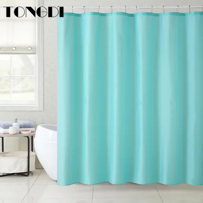 TONGDI занавеска для душа водонепроницаемая прочная Современная однотонная