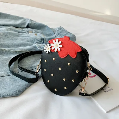 

Cute PU Leather Girls Coin Purse Lovely Children Strawberry Rivet Crossbody Bags Baby Accessories Mini Wallet Kids Gifts