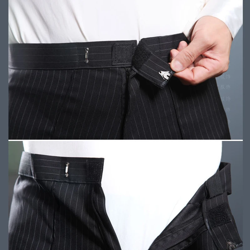 Брюки мужские черные в полоску для танцев удобные штаны взрослых стандартные