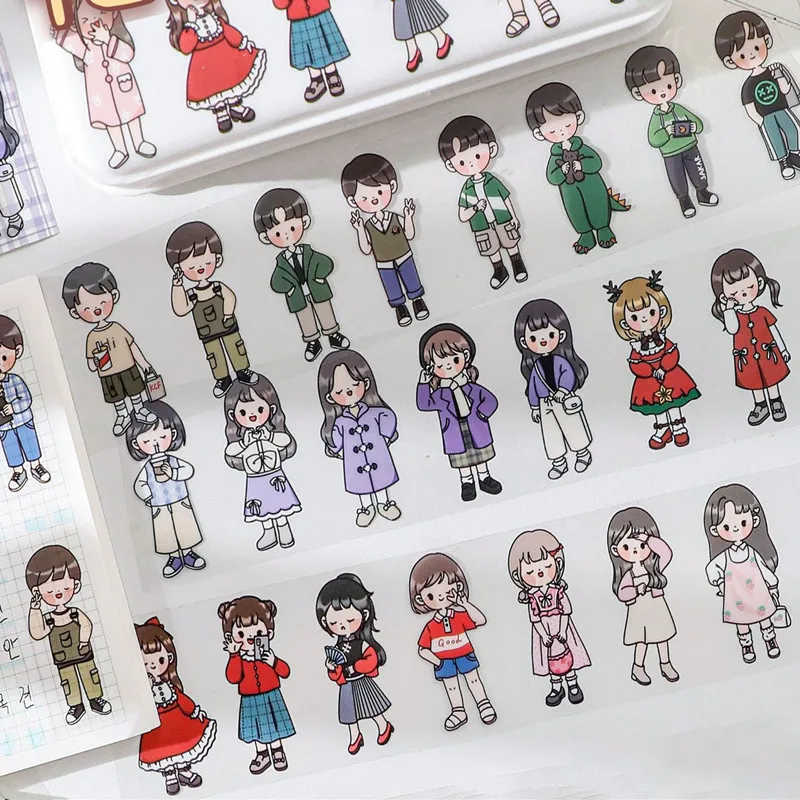 

1 шт., милая мультяшная лента с героями мультфильмов, милая наклейка «сделай сам», ручная запись, блокнот, журнал, планшетов, канцелярские при...