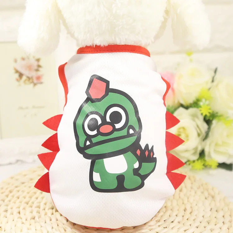 

Spring and summer new dog clothes pet mesh vest cats and dogs dinosaur vest dinosaur vest