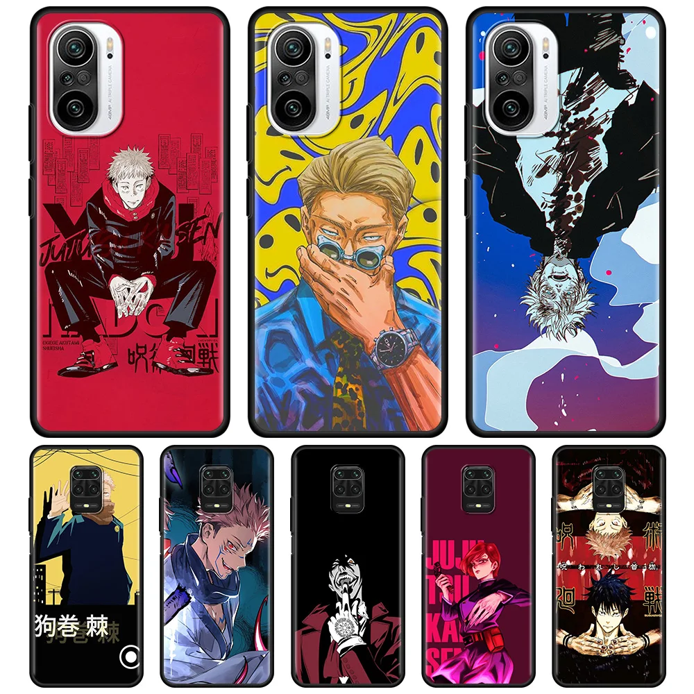 

Case For Xiaomi Redmi Note 10 Pro Max 5G 9 9T 9S 8 8T 7 Cover For Redmi K40 Pro Plus 9 9A 9C 9T Shell Anime Jujutsu Kaisen