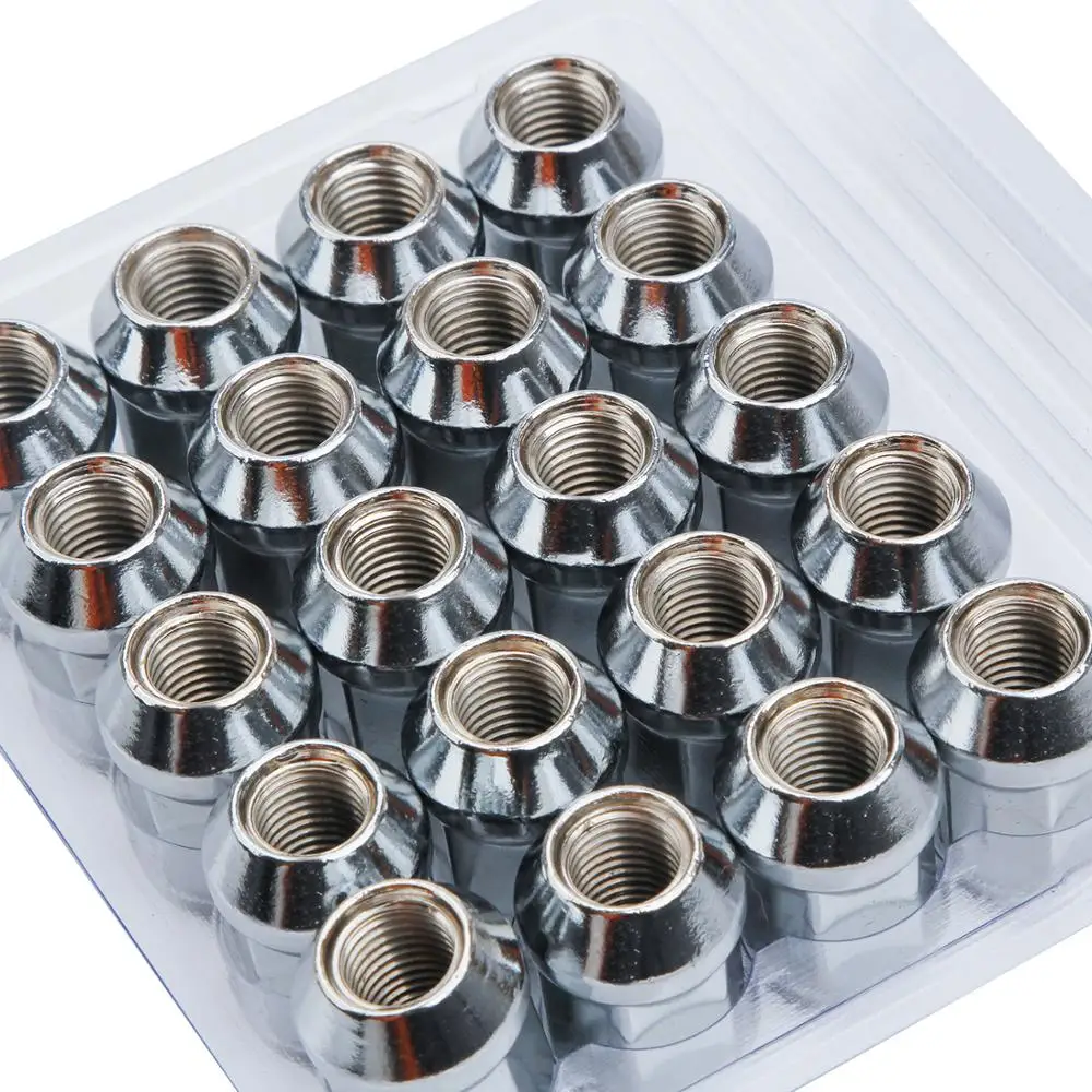 

20/Pack 12x1.5 1707S-20AM Height 35mm Chrome Acorn Bulge Wheel Lug Nuts For Chevy Ford Fusion Focus Escape Taurus