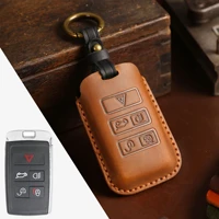 genuine leather car key case cover shell for land rover range rover sport velar discovery 5 evoque for jaguar e pace 2018 2019