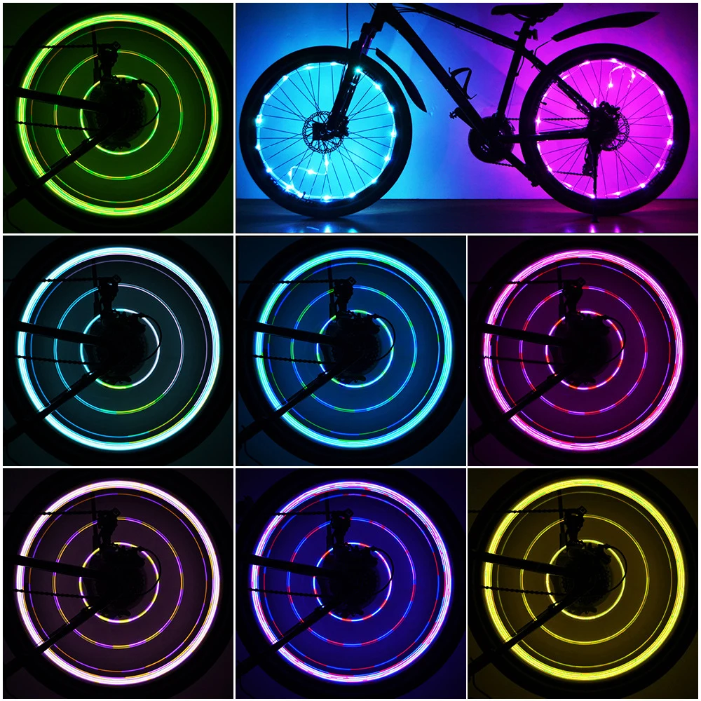 

Waterproof Bicycle Spoke Light 6 Colors String Night Riding Decorative Lights Safety Warning Lights Outdoor Cycling Accessories