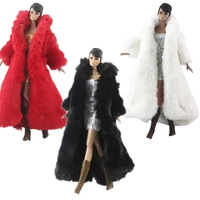 16 bjd clothes long fashion fur winter parka gold silver dresses for barbie doll clothes set coat dress 11 5 dolls accessories