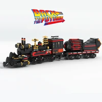 new 880pcs back to the movie future time travel train model technical brick building block toy childrens gift kid