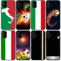 italian flag football phone case hull for samsung galaxy a50 a51 a20 a71 a70 a40 a30 a31 a80 e 5g s black shell art cell cove