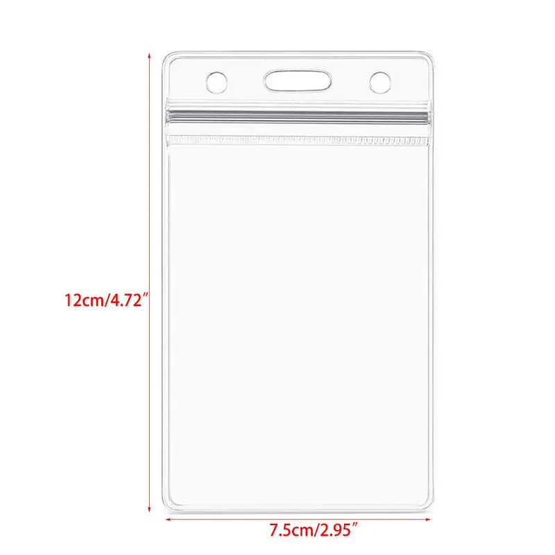 

100 PCS Waterproof Clear Plastic Vertical Name Tag Badge ID Card Holders