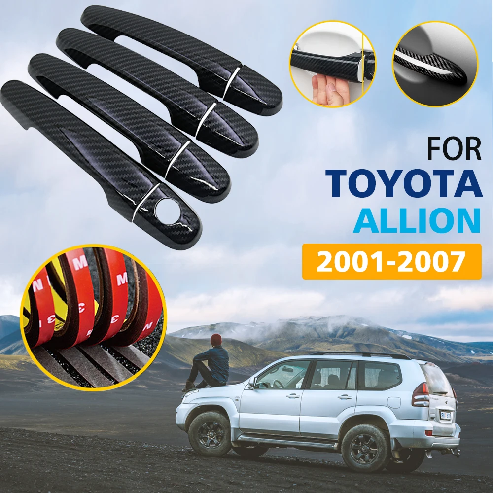 

Black Color Carbon Fiber Door Handles Cover Trim Set for Toyota Allion Premio Caldina T240 2003~2007 Car Accessories Stickers