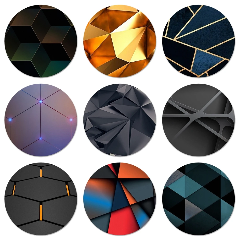 

58mm Geometric Wallpaper Icons Pins Badge Decoration Brooches Metal Badges For Clothes Backpack Decoration