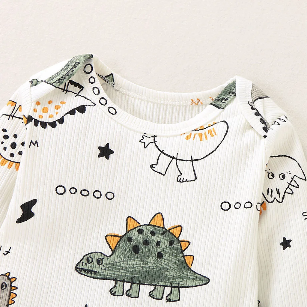 Комбинезон с длинными рукавами и рисунком динозавра для маленьких мальчиков