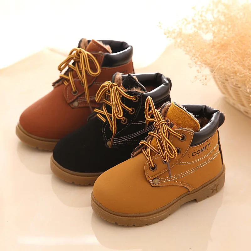 2021 Winter New Children's Shoes Fashion Martin Boots Hot Spring Boys and Girls Snow Boots Warm Girls Boots Baby Cotton Shoes
