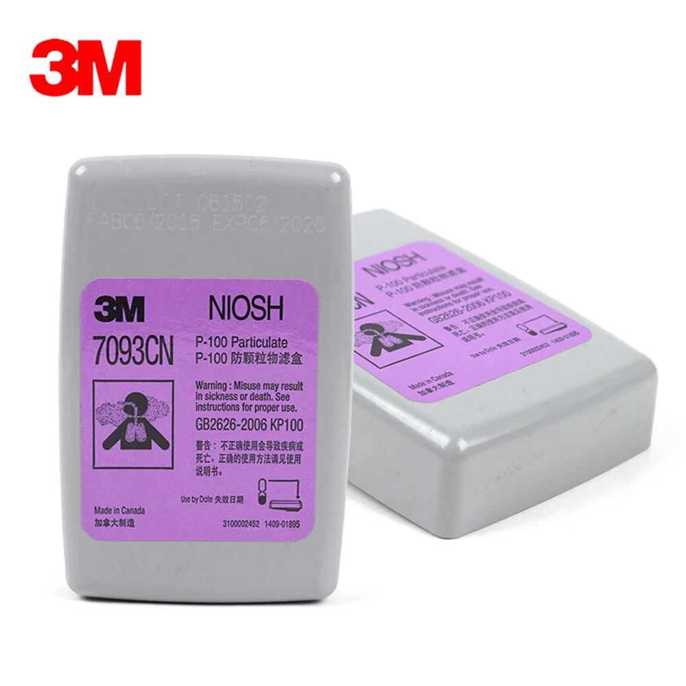 

3M 7093CN P100 Gas Cartridge Filter Protect Against Particulates/PM0.3/Welding Smoke Fit for 3M 6200/6800/7502 Mask KM004