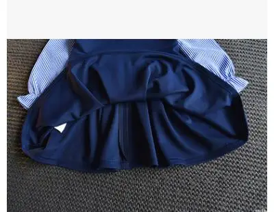 Популярное стильное платье в Корейском стиле для девочек новое полоску с