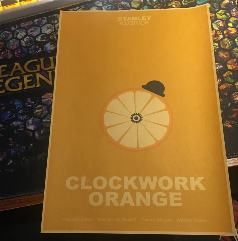 Классический оранжевый постер из фильма заводная работа сборный Декор для дома