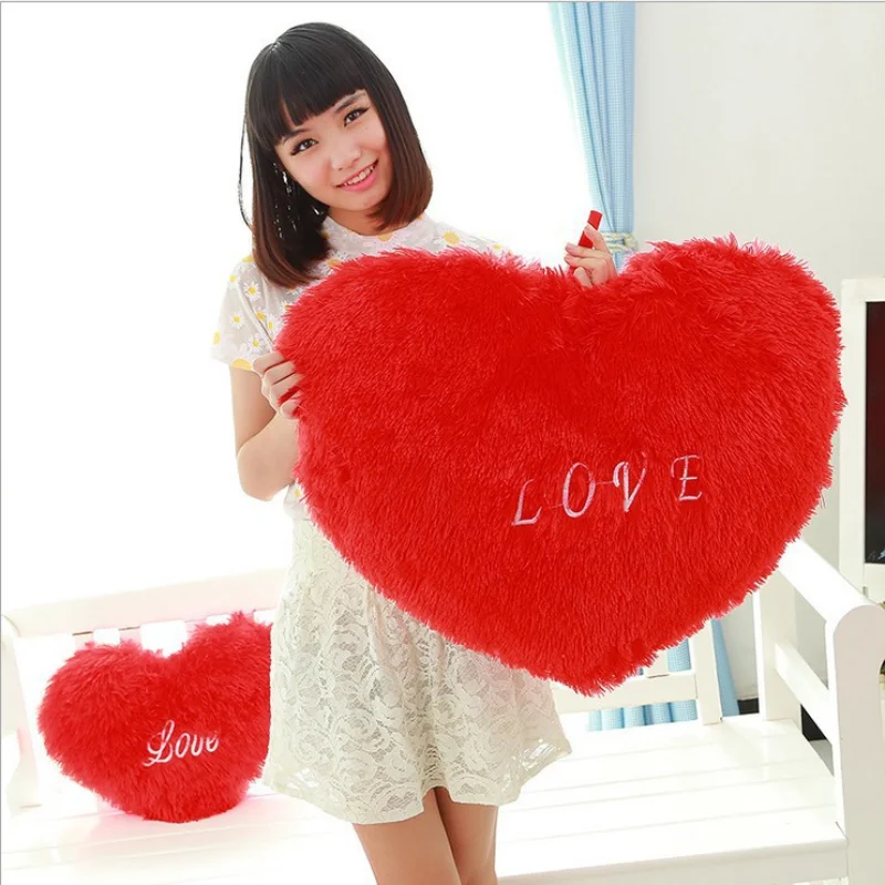 

1 шт., декоративная подушка в форме красного сердца