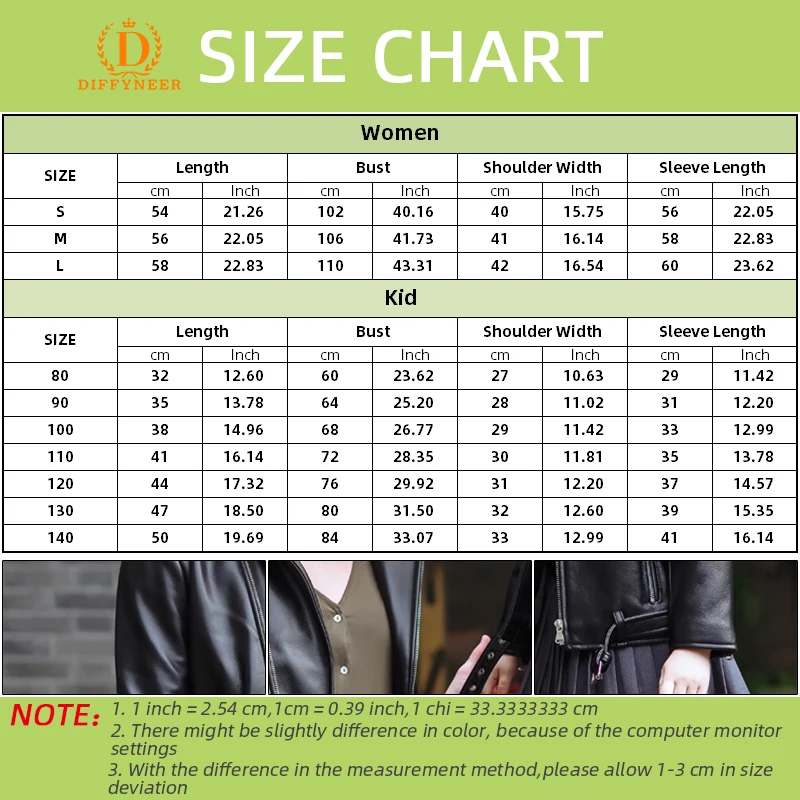 Family Matching Outfits Faux Leather Jacket Ladies PU Slim Black Zipper Biker Coat Mom and Me Outwear Coats Leather Jacket Women