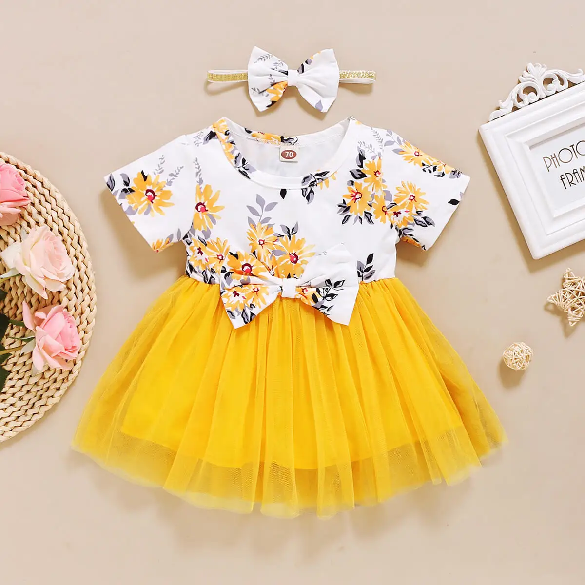 

1st Birthday Dress For Baby Girl Short Sleeve Black Tulle Party Dress Baby Accessories Newborn Gift Set Free Shipping Girl Dress
