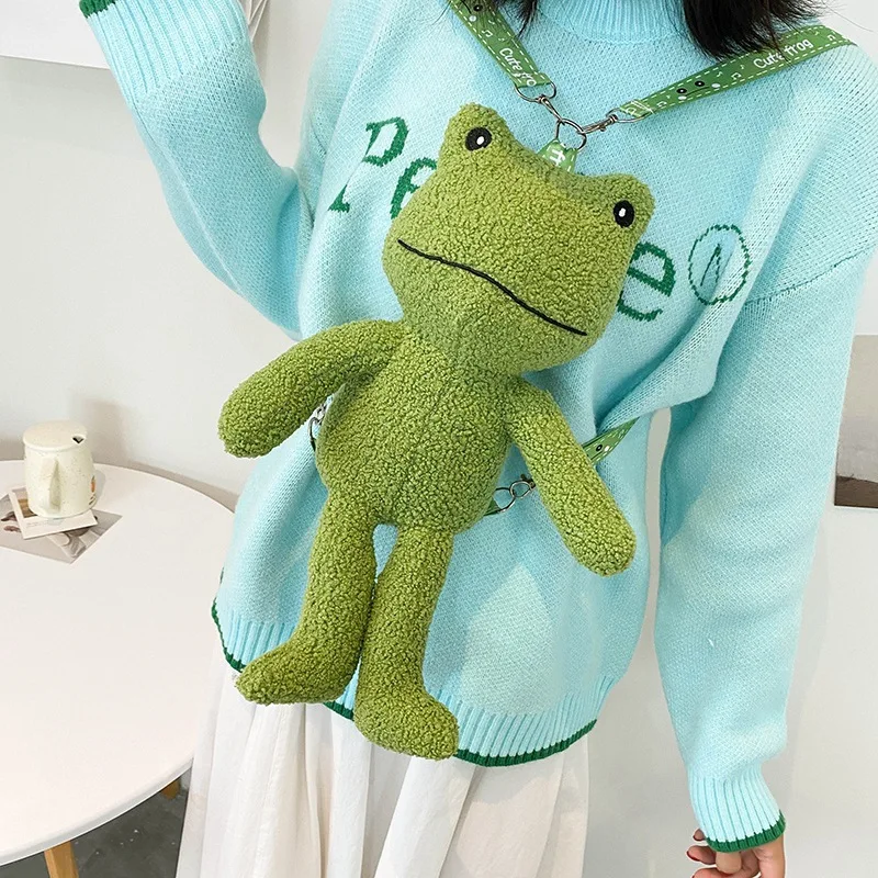 Cartoon Cute Plush Children's Small Bag 2021 New Fashion Simple Shoulder Bags Girl Messenger Mobile Phone Small Round Bag Frog