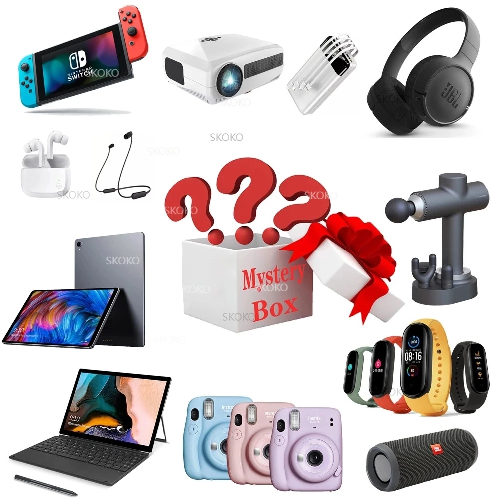 

2022 счастливые таинственные коробки, цифровая электронная, есть шанс открытия, такие как дроны, геймпады, камеры, более новый рождественский ...