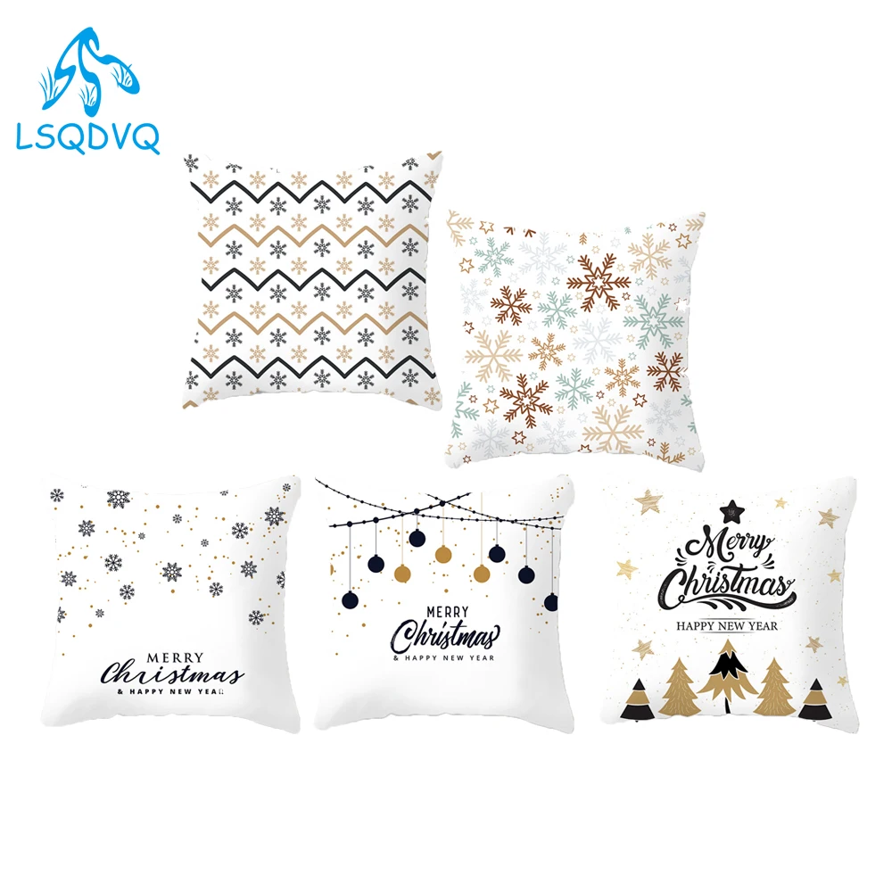 

Полиэстер рождественская Подушка Чехол Санта Клаус Снежинка Рождественский Подарок Подушка для дивана домашний Гостиная украшения