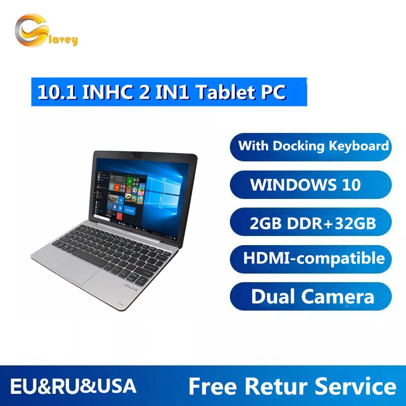 Горячая Распродажа 10 1 дюймов 2in1 планшетный ПК 2GB DDR + 32 ГБ Windows с док станцией