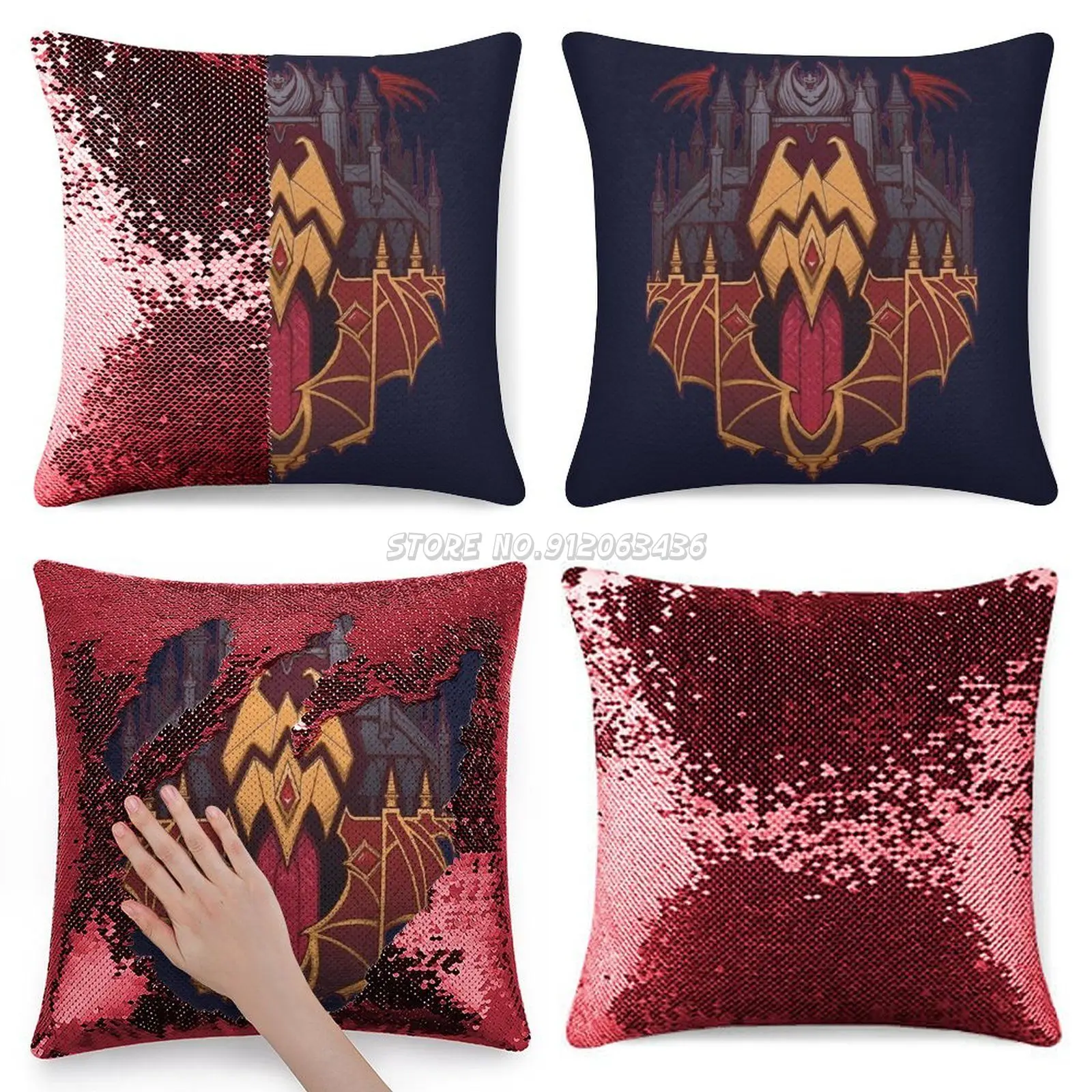 

Blood Of The Venthyr Sequin Pillowcase Throw Pillow Case 40cmX40cm Venthyr Wow World Of Wow Wow Expansion World Of Wow Sl Sl Bas