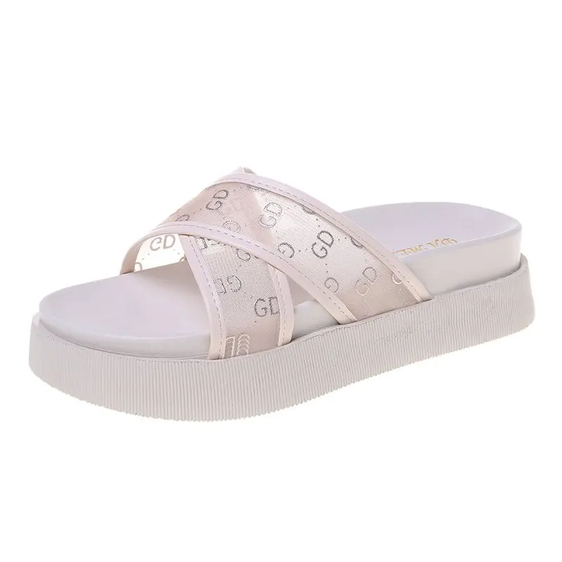 

Fashion Women Summer Slides Slippers Comfortable Thick Bottom Platform Shoes Ladies Trendy Outdoor Street Walking Half Slippers