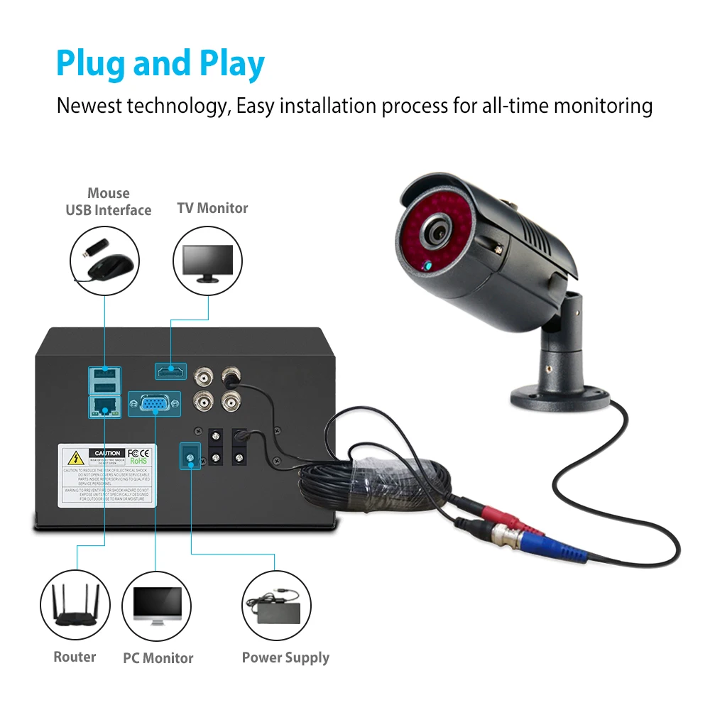 AHD 4CH DVR CCTV система безопасности 1080P ИК Ночное Видение для помещений и улицы AHD камера система аналоговая HD система видеонаблюдения