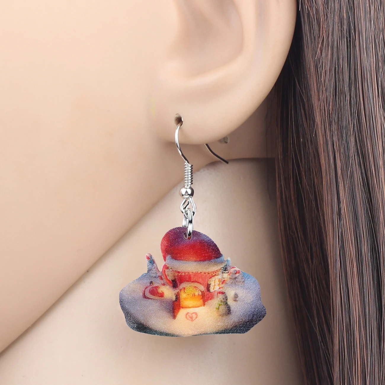 Bonsny акриловые рождественские комплекты ювелирных изделий в стиле аниме снеговик