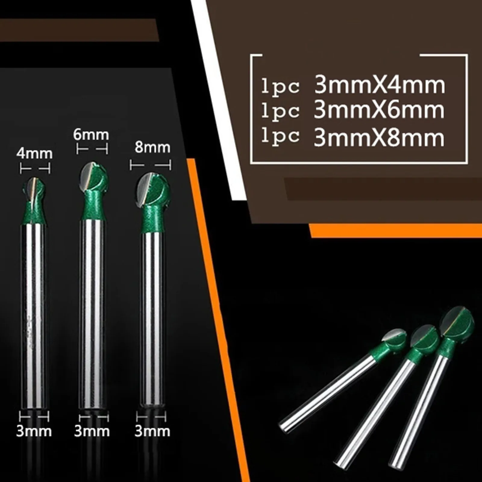 1 шт. 3 мм 6 хвостовик фреза резьба по дереву шариковый нос круглый бухта ЧПУ