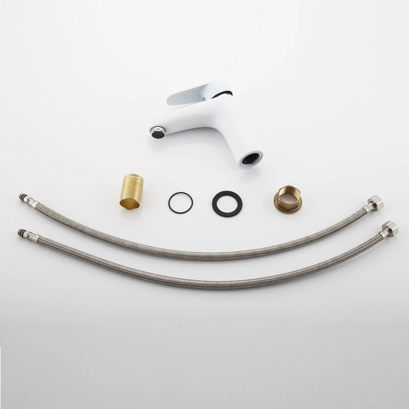 

Basin Faucet chrome White basin sink faucets bathroom basin sink mixer brass water taps bathroom mixer taps torneira Faucet