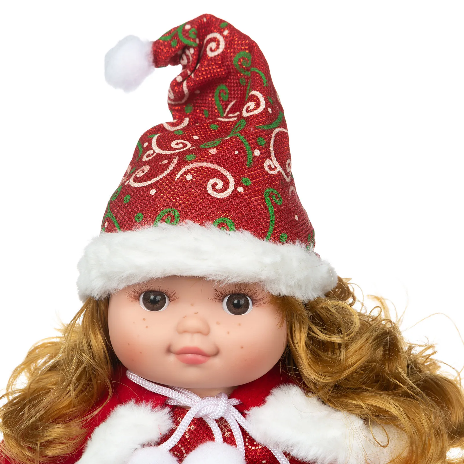 

COMPUDA Christmas dress lace dress shawl three-piece 18 inch doll clothes
