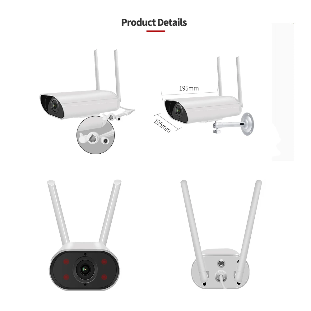 Камера видеонаблюдения HD 1080P H.265X водонепроницаемая беспроводная Wi-Fi с функцией