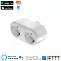 tuya wifi smart plug dual socket outlet eu plug timing remote control home appliances power monitor works with alexa google home