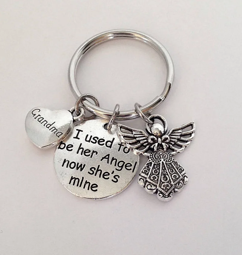 

Wings Angel Family Keychain Grandma I Used To Be Her Angel